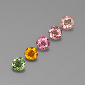 Pedras preciosas de turmalina multicolorido natural de  ct, corte redondo, VVS-VS