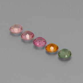 Pedras preciosas de turmalina multicolorido natural de  ct, corte redondo, VVS-VS
