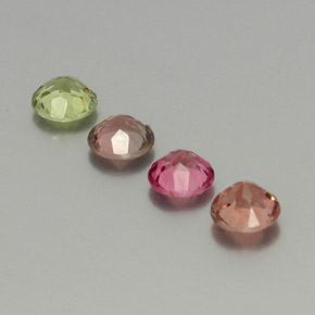 Pedras preciosas de turmalina multicolorido natural de  ct, corte redondo, VVS-VS