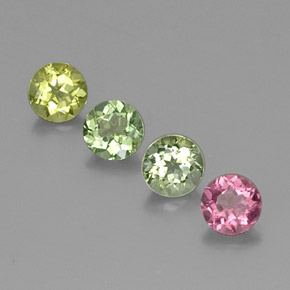 Pedras preciosas de turmalina multicolorido natural de  ct, corte redondo, VVS-VS