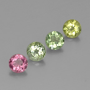 Pedras preciosas de turmalina multicolorido natural de  ct, corte redondo, VVS-VS
