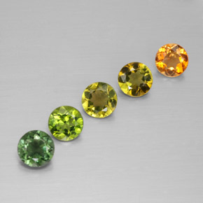 Pedras preciosas de turmalina multicolorido natural de  ct, corte redondo, VVS-VS
