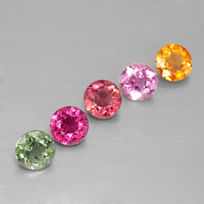 Pedras preciosas de turmalina multicolorido natural de  ct, corte redondo, VS