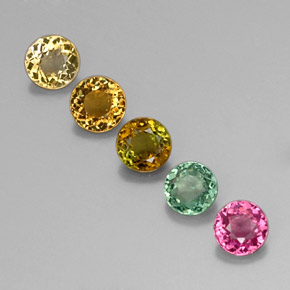 Pedras preciosas de turmalina multicolorido natural de  ct, corte redondo, VVS-VS