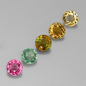 Pedras preciosas de turmalina multicolorido natural de  ct, corte redondo, VVS-VS