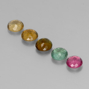 Pedras preciosas de turmalina multicolorido natural de  ct, corte redondo, VVS-VS