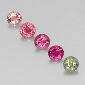 Pedras preciosas de turmalina multicolorido natural de  ct, corte redondo, VVS-VS