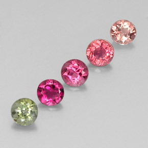 Pedras preciosas de turmalina multicolorido natural de  ct, corte redondo, VVS-VS
