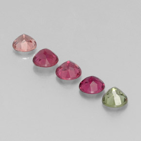 Pedras preciosas de turmalina multicolorido natural de  ct, corte redondo, VVS-VS