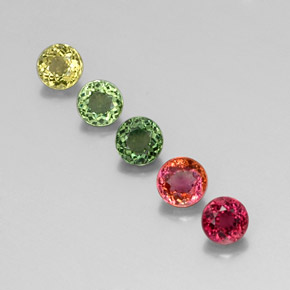 Pedras preciosas de turmalina multicolorido natural de  ct, corte redondo, VVS-VS