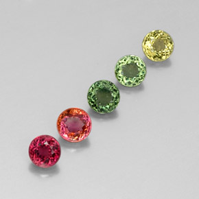 Pedras preciosas de turmalina multicolorido natural de  ct, corte redondo, VVS-VS