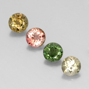Pedras preciosas de turmalina multicolorido natural de  ct, corte redondo, VVS-VS