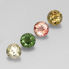 Pedras preciosas de turmalina multicolorido natural de  ct, corte redondo, VVS-VS