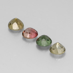 Pedras preciosas de turmalina multicolorido natural de  ct, corte redondo, VVS-VS