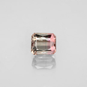 Turmalina bicolor natural 0,73ct, corte esmeralda, SI