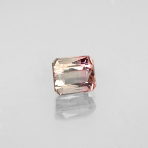 Turmalina bicolor natural 0,73ct, corte esmeralda, SI