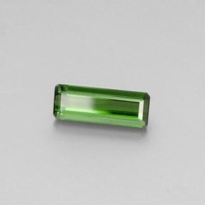 Turmalina verde médio natural 1,72ct, corte esmeralda, VVS-VS