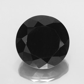 Turmalina preto natural 36,83ct, corte redondo, opaco