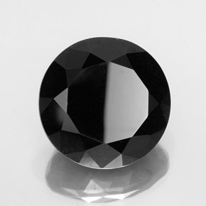 Turmalina preto natural 36,83ct, corte redondo, opaco