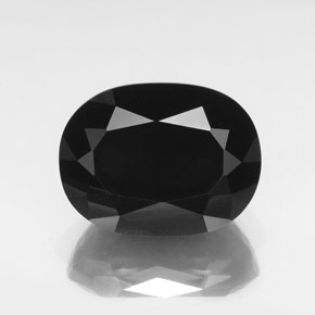 Turmalina preto natural 36,01ct, corte oval, opaco