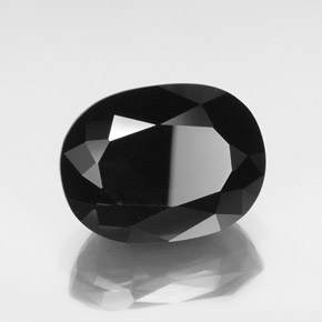 Turmalina preto natural 36,01ct, corte oval, opaco