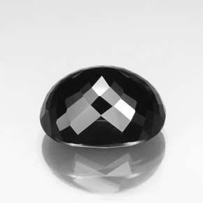 Turmalina preto natural 36,01ct, corte oval, opaco
