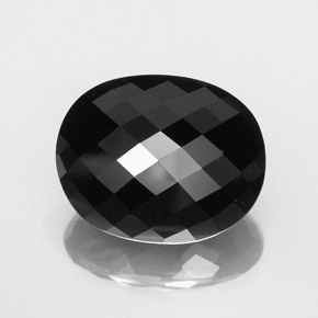 Turmalina preto natural 28,81ct, corte oval, opaco