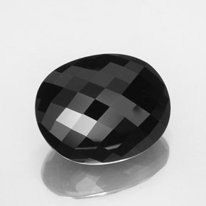 Turmalina preto natural 28,81ct, corte oval, opaco
