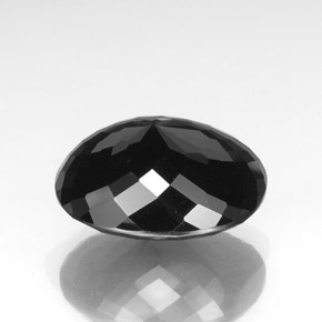 Turmalina preto natural 28,81ct, corte oval, opaco