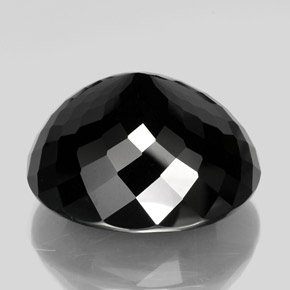Turmalina preto natural 88,82ct, corte oval, opaco