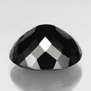 Turmalina preto natural 49,27ct, corte oval, opaco