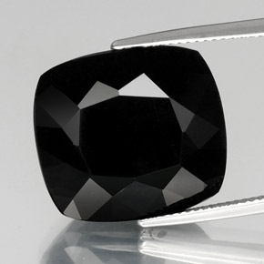 Turmalina preto natural 26,13ct, almofada cortada, opaco