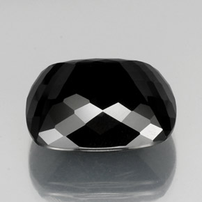 Turmalina preto natural 26,13ct, almofada cortada, opaco