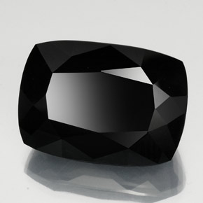 Turmalina preto natural 57,54ct, almofada cortada, opaco