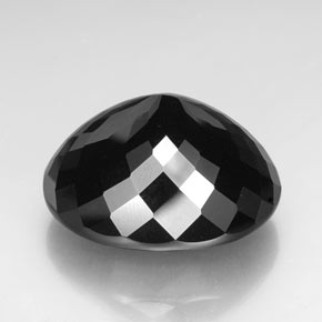 Turmalina preto natural 74,70ct, corte oval, opaco
