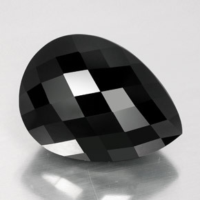 Turmalina preto natural 16,07ct, formato de pêra, opaco