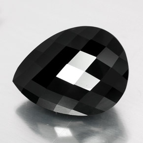 Turmalina preto natural 16,07ct, formato de pêra, opaco