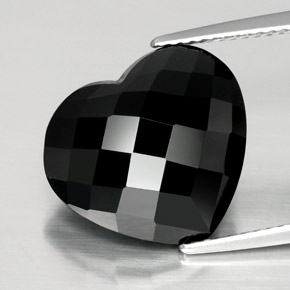 Turmalina preto natural 11,35ct, formato de coração, opaco