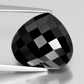 Turmalina preto natural 11,35ct, formato de coração, opaco