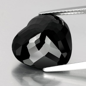 Turmalina preto natural 11,35ct, formato de coração, opaco