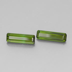 Pedras preciosas de turmalina verde natural de  ct, corte esmeralda, VVS-VS