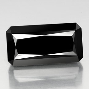 Turmalina preto natural 38,90ct, corte esmeralda, opaco
