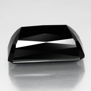 Turmalina preto natural 38,90ct, corte esmeralda, opaco