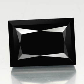 Turmalina preto natural 39,02ct, baguete, opaco