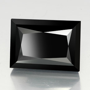 Turmalina preto natural 39,02ct, baguete, opaco