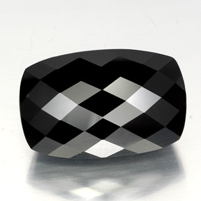 Turmalina preto natural 40,56ct, almofada cortada, opaco