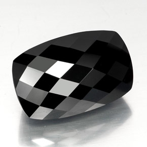 Turmalina preto natural 40,56ct, almofada cortada, opaco
