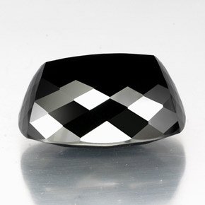 Turmalina preto natural 40,56ct, almofada cortada, opaco