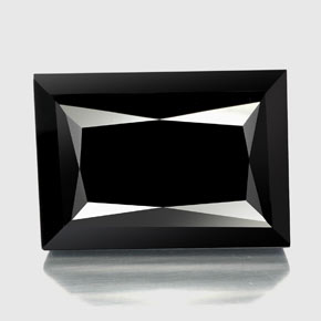 Turmalina preto natural 59,02ct, baguete, opaco