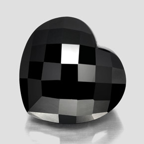 Turmalina preto natural 25,72ct, formato de coração, opaco
